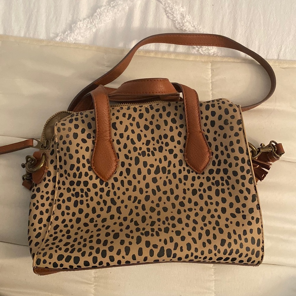 Cheetah print / Black and Tan printed crossbody bag